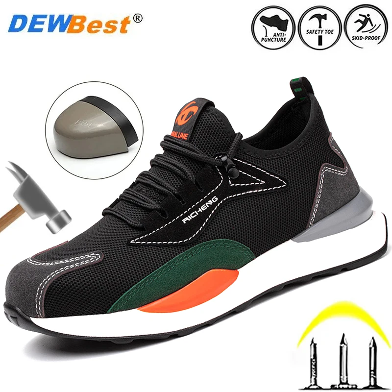 Anti odor shoes for men, anti smashing and anti piercing soft soled safety shoes, wear-resistant work shoes, protective shoes