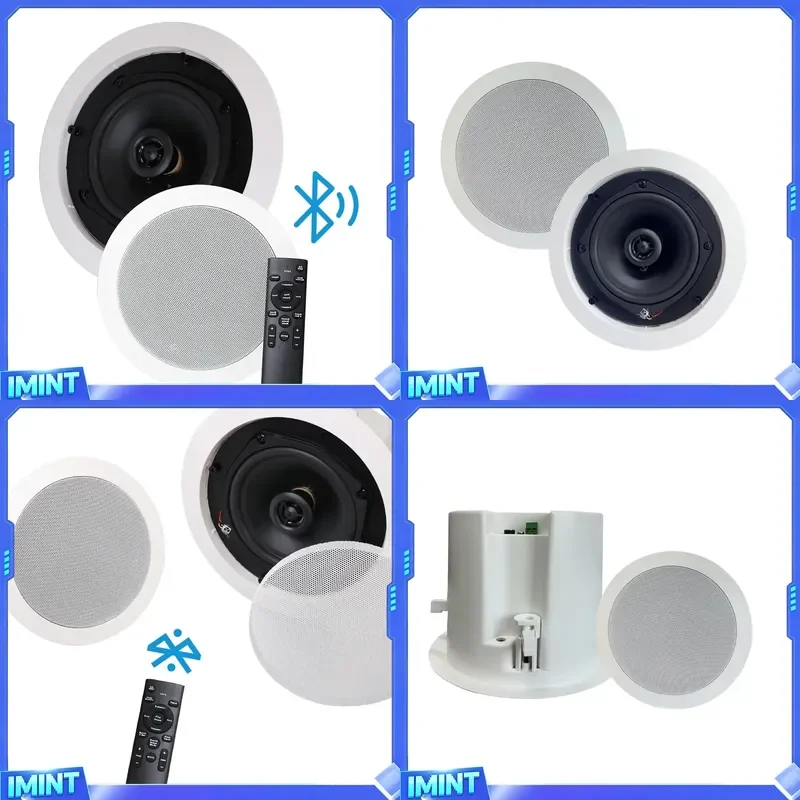 Professional Wireless 8-Piece Ceiling Speakers Dual Mode for 2.0 Channel Home Cinema Surround Sound Easy Retrofit Audio