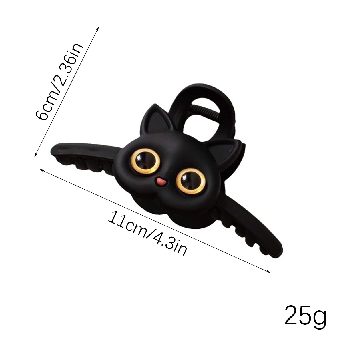 Cute cat large plate hairpin on the back of the woman\'s head, shark clip grip clip hairpin head