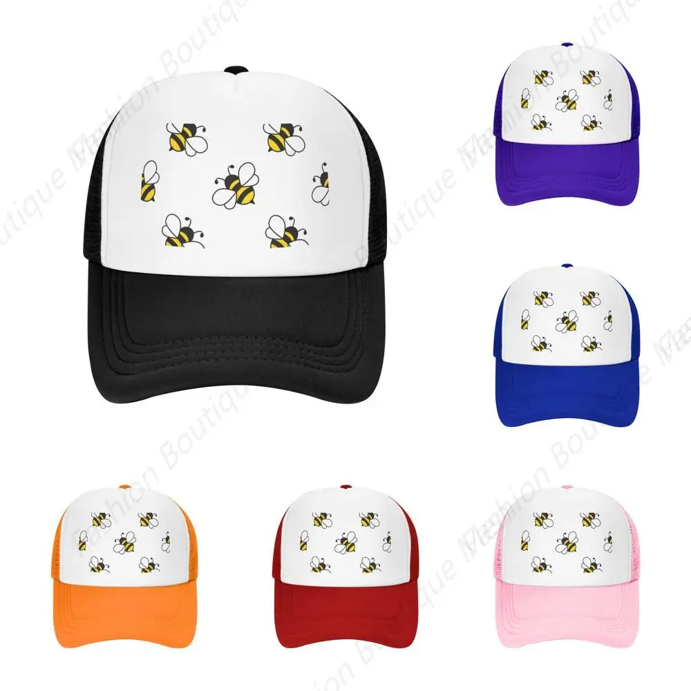 

Hot-Selling Cute Cartoon Bee Hat Adult Baseball Cap Funny Mesh Trucker Hat Adjustable Sun Protection Snapback Hat Unisex