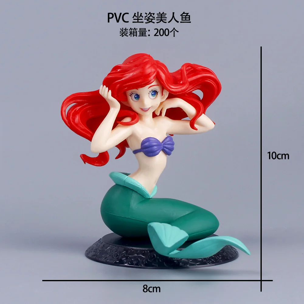 Desktop Decoration Anime Little Mermaid Ariel Action Figure Toys The Princess Collection Room Car Cake Decoration Xmas Gift view 5