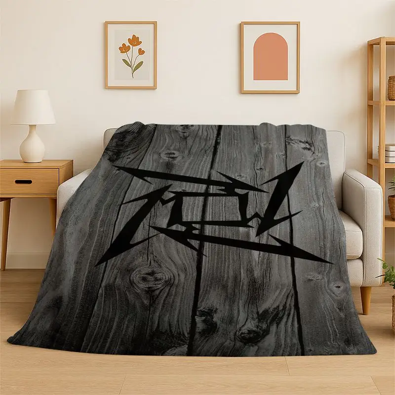 Metal Band M-Metallica Thrash Cartoon Soft Flannel Throw Blanket,Cozy Blanket for Bed,Couch,Sofa,Bedroom,Living Room,Picnic kid