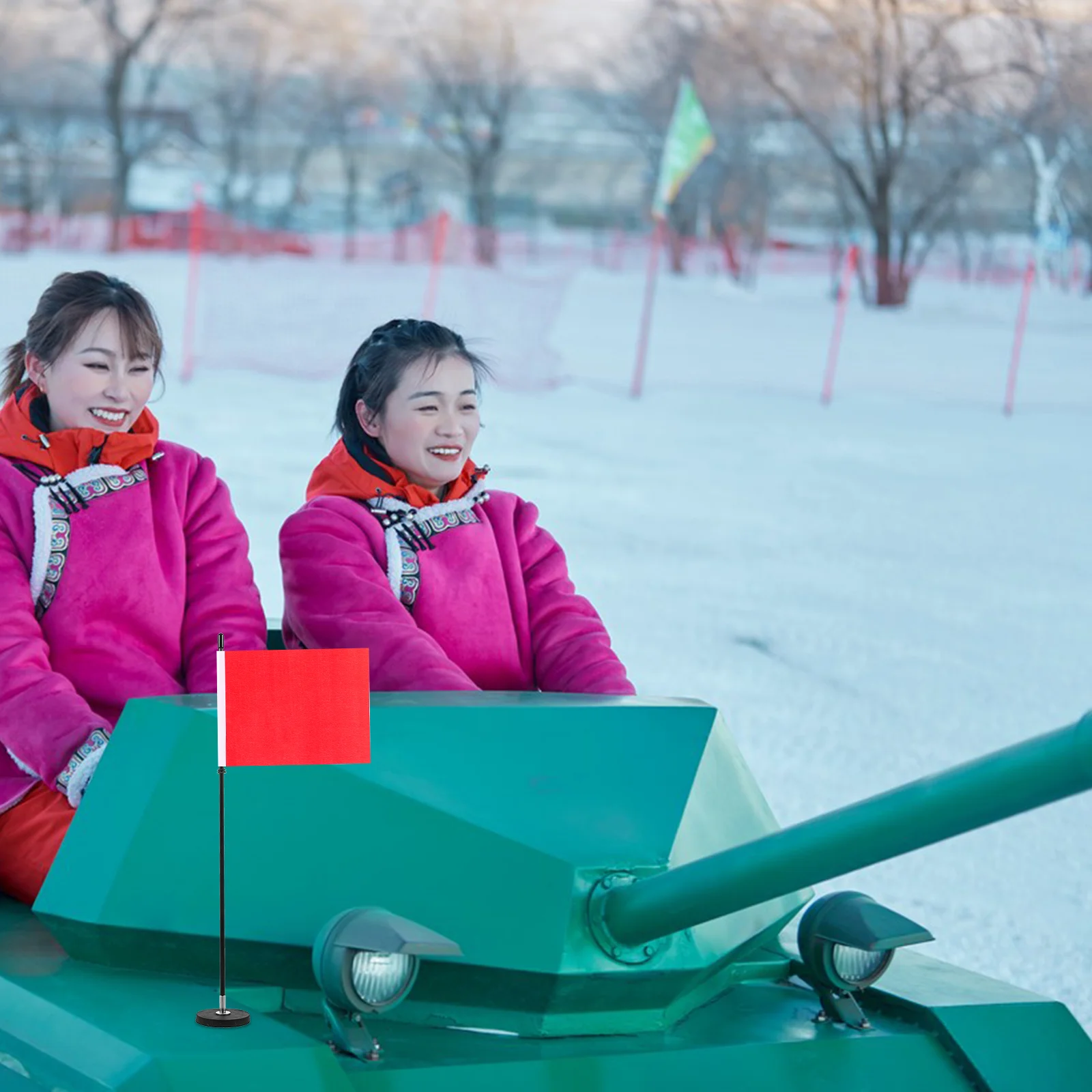 Engineering Vehicle Flagpole Base Office Flag’s Car Holder FRP Magnetic Practical Stand