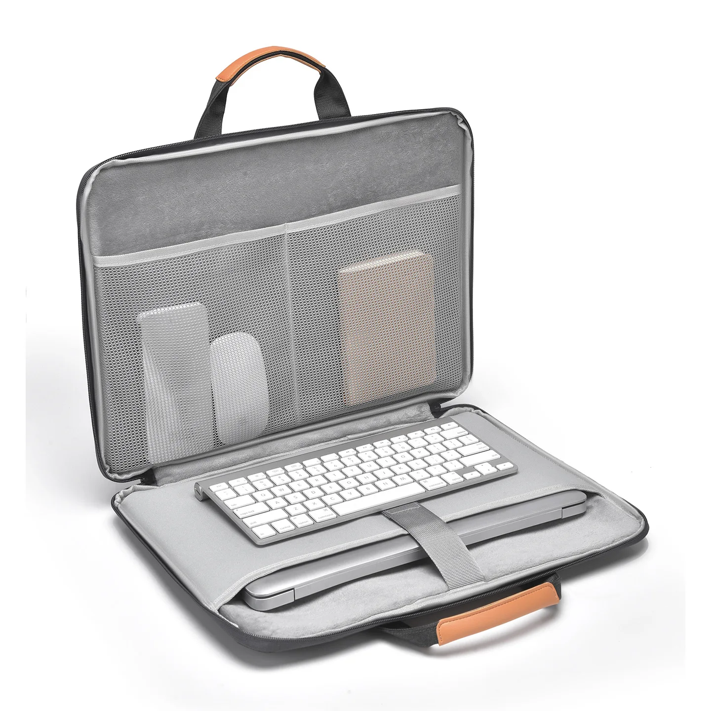 180 ° fully open and close laptop bag 15 inches simple solid color shockproof and wear-resistant portable briefcase printed logo