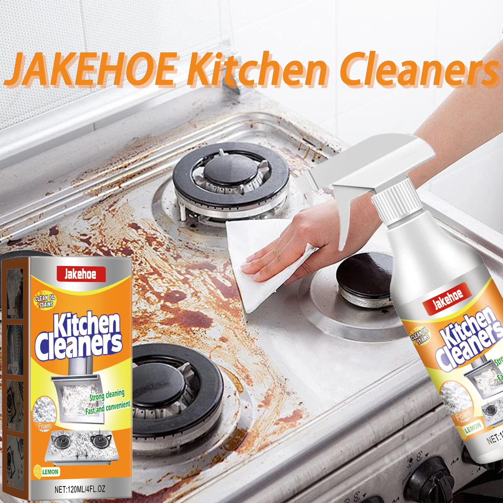 Kitchen Foam Cleaner Powerful Dissolving and Removing Stubborn Oil Stains Cleaning Cooking Utensils Multi-purpose Cleaning Spray