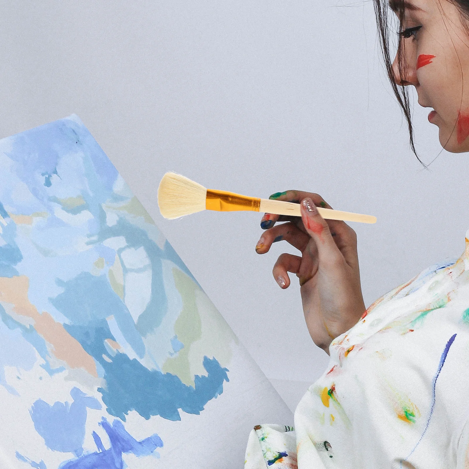 12 قطعة من فرش الطلاء الزيتي بألوان مائية من الأكريليك، مجموعة مقبض خشبي، فرشاة رسم فنية احترافية، فرشاة رسم