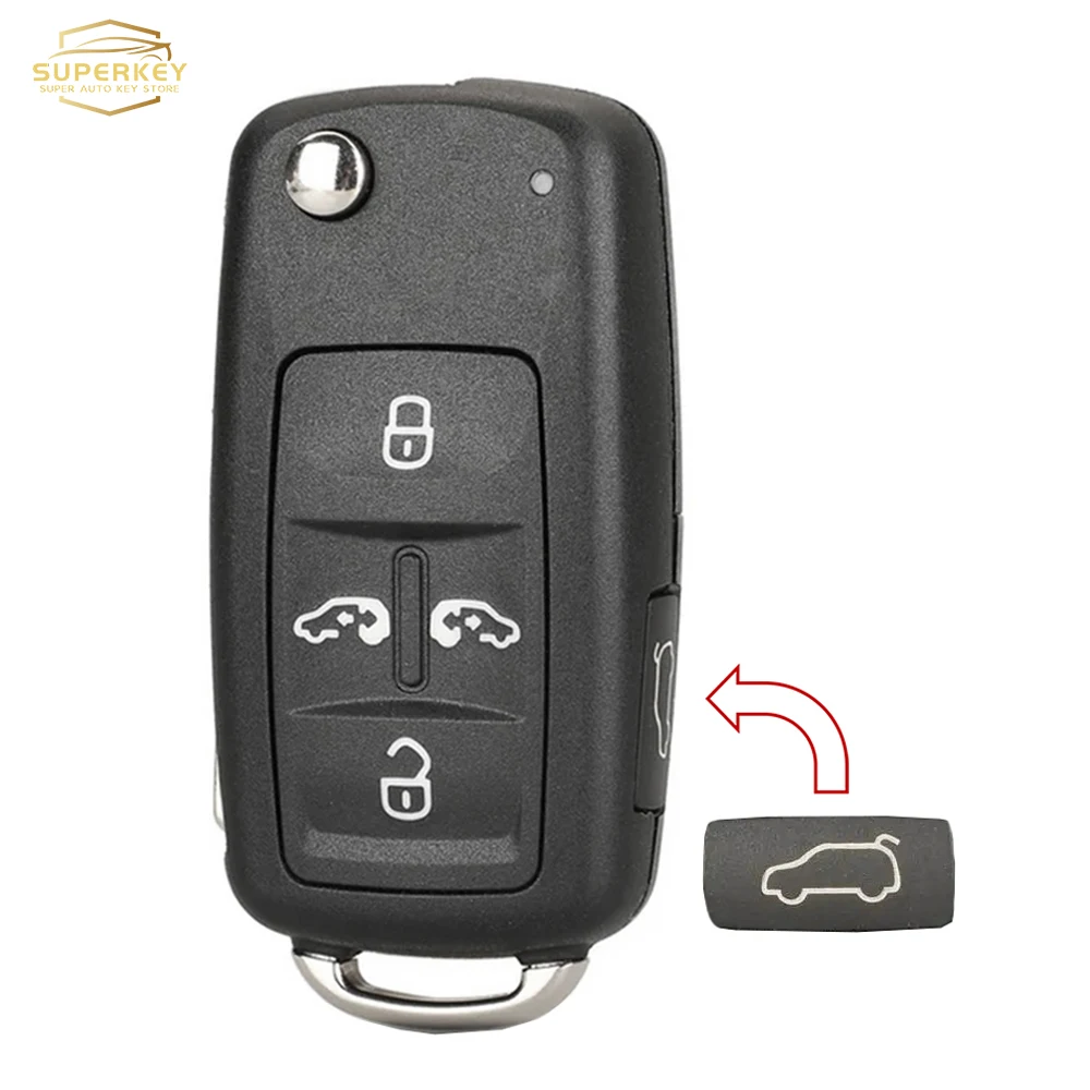 7N0837202K/F/AE For VW Volkswagan Sharan Multivan T5 Caravelle 5 Buttons  Ask 433Mhz ID48 Fob Remote Flip Car Key 7N0837202F