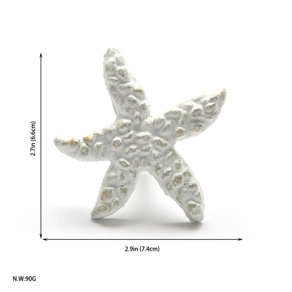 

4 Pcs Door Handle Marine Animals Holding Hands Knob Single Hole White Iron Knobs Seaside