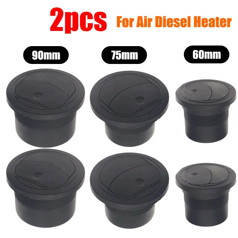2Pcs 42/60/75/90mm Parking Diesel Heater Warm Air Vent Duct Pipe Outlet Rotatable Exhaust Joiner Connectorr For Truck VAN Camper
