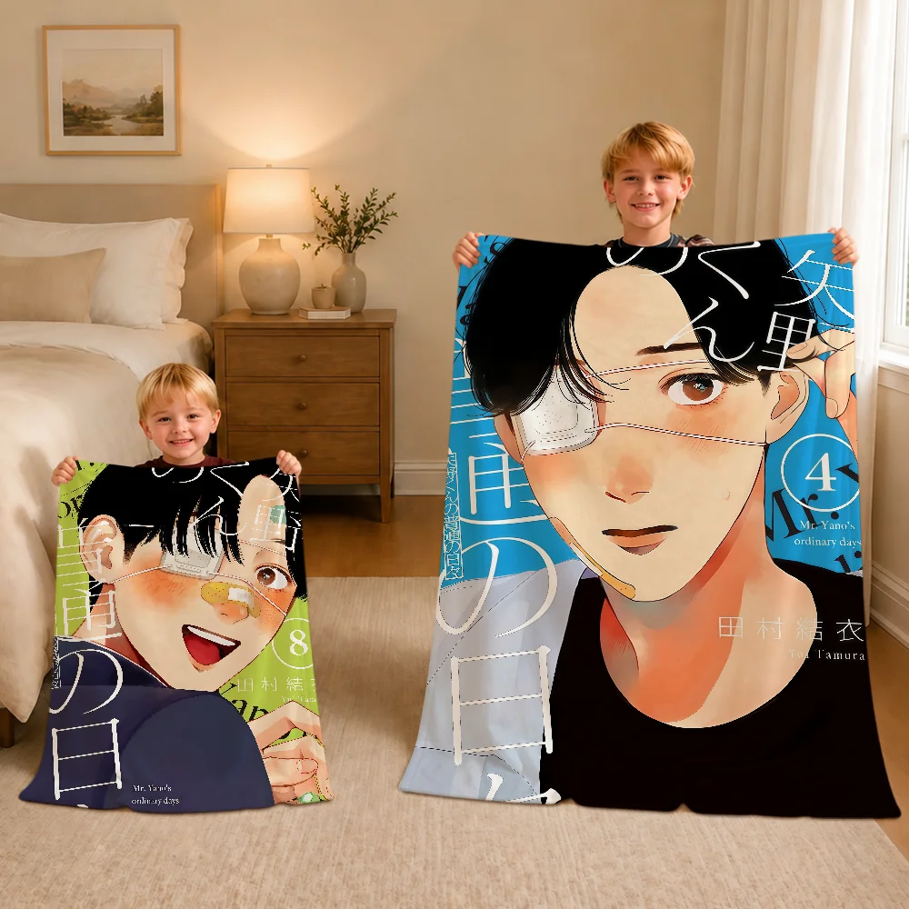 Manga Cute Anime Yano-kun Ordinary Days Warm Soft Plush Blanket Sofa Living Room Nap Home Bedroom Travel Gift Flannel Pet Hogar