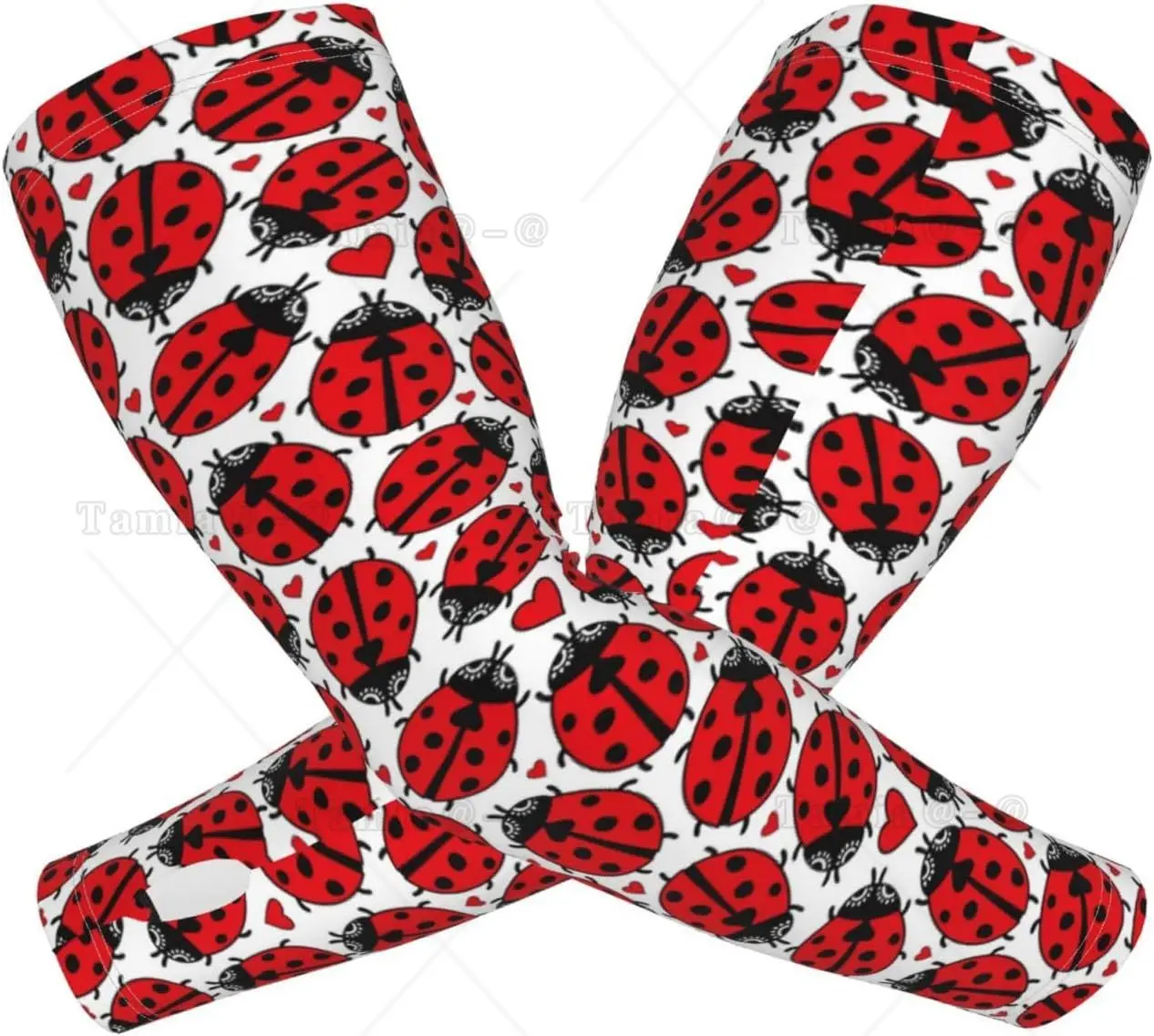 Floral Doodle Ladybird Love Print Arm Sleeves Cooling UV Sun Protection Sports Compression  for Men Women Golf Basketball