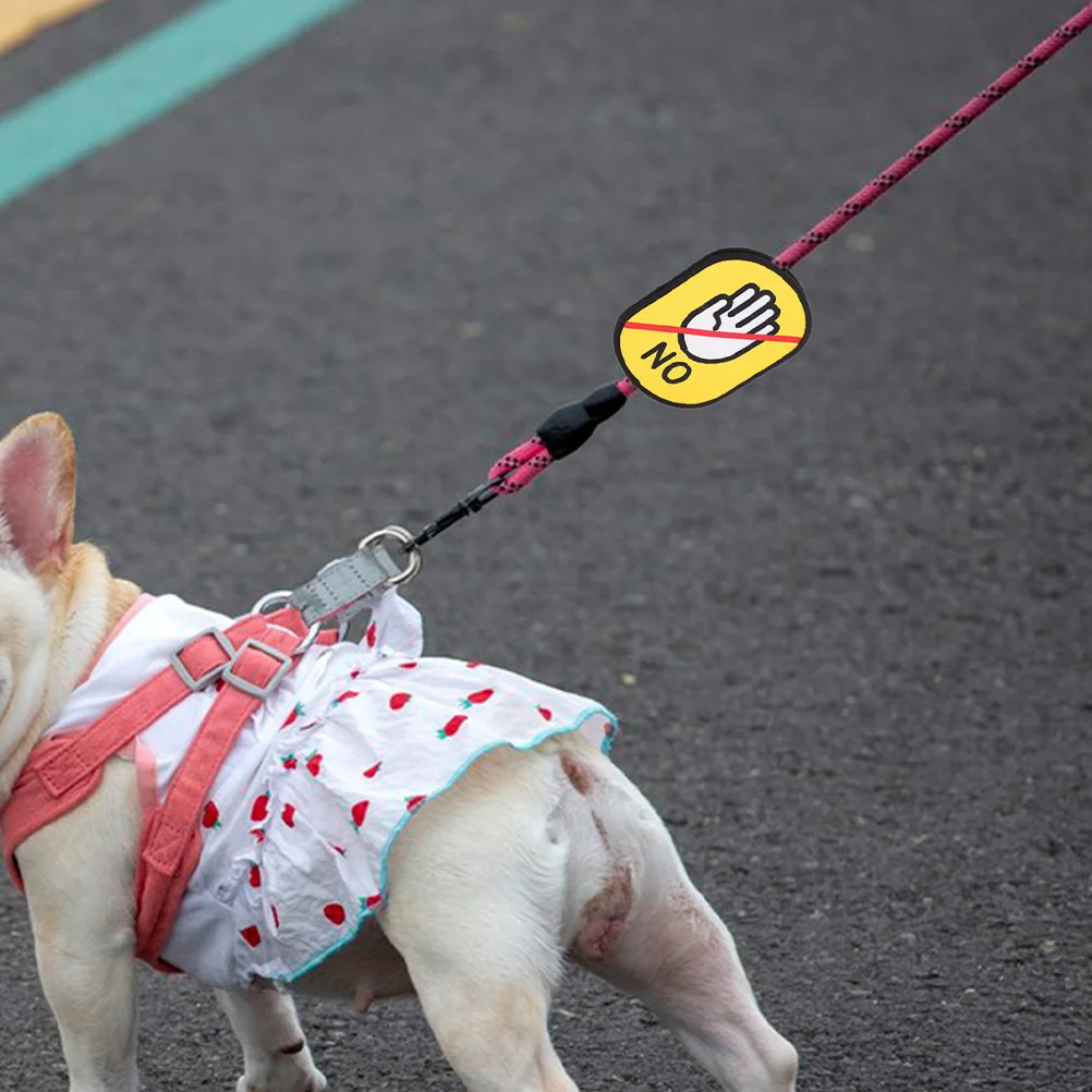 

3pcs Pet Leash Warning Tags Hook Loop Patch Don'T Touch Sign For Dogs Cats Reusable Waterproof Identification Sticker Outdoor