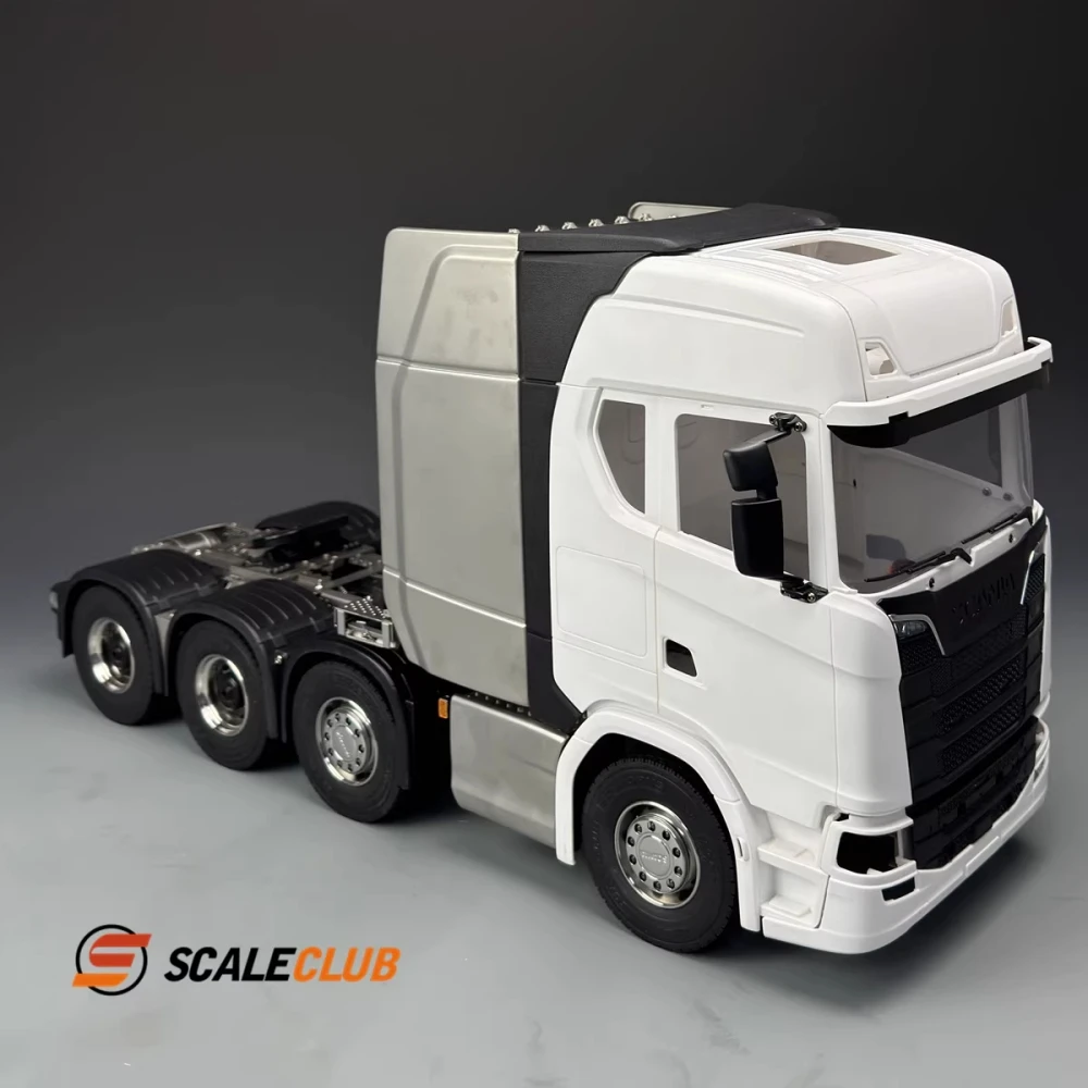 Scaleclub สําหรับ Scania 770S อัพเกรดโลหะทั้งหมด Heavy-Duty แชสซีขนส่งขนาดใหญ่สําหรับ Tamiya RC Trailer Tipper อะไหล่