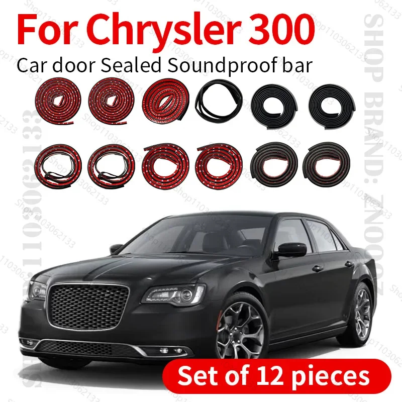 

For 2005-2023 Chrysler 300 Car Door Seal Strip Rubber Double Layer Sealing Protector Soundproof Dustproof Seal Strip 12PCS Set