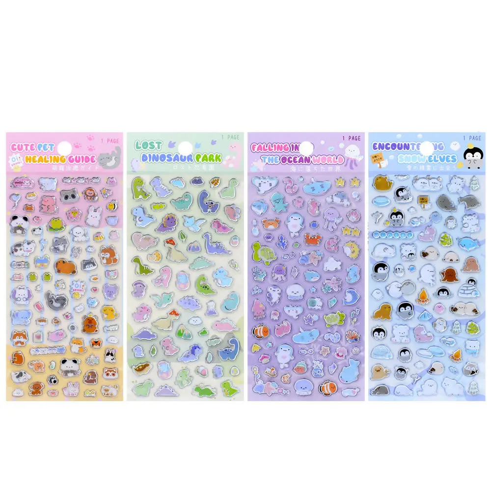 Korean Cartoon Cute Retro Dinosaur Stickers Handbook Notebook Planner Diary Christmas DIY Decorative Stickers