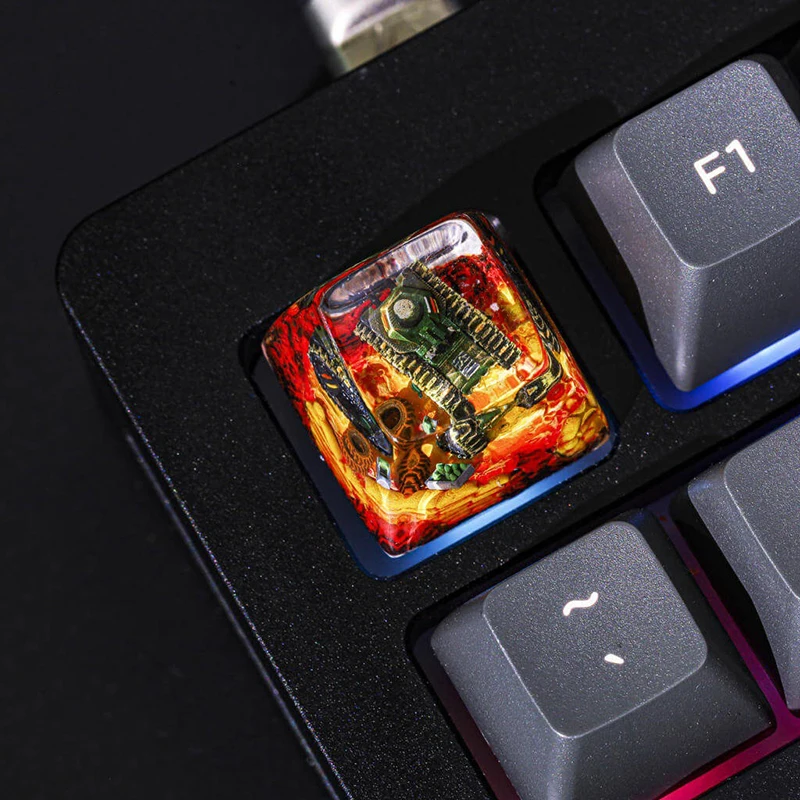 organism-resin-keycap-creactive-art-keyboard-decoration-tank-figure-theme-3d-landscape-replaceable-keyboard-keys