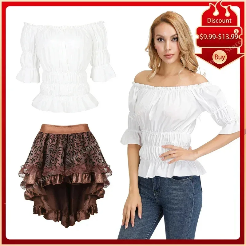 

Sky06 Steampunk corset dress plus size Renaissance blouse medieval steampunk costume women gothic corset underbust pirate 66liU&