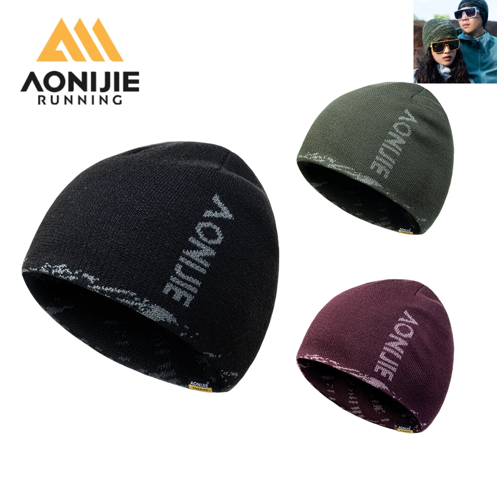 

AONIJIE M41 Marino Wool Winter Knit Hat Windproof and Warm, Soft and Comfortable Suitable for Men and Women, Running, Cycling