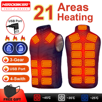 Smart Heating Vest for Men Women USB Rechargeable Thermal Jacket Winter Warm Electric Skiing Waistcoat Full-Body Heating Vest