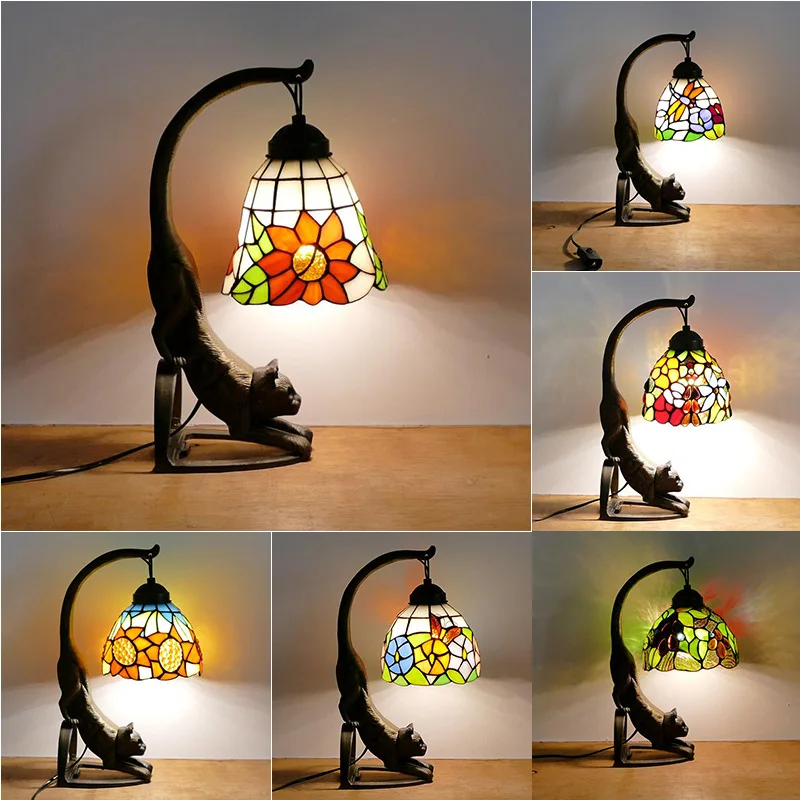 

Wholesale Vintage Tiffany European Pastoral LED Table Lamps, Living Room, Study, Bedroom Decoration Reading Desk Lamp