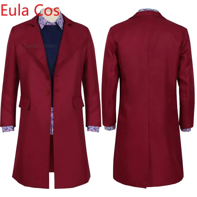 Willy Cosplay Coat Costume Ticket Willie Wonca Cosplay Suit Outfit Chocolate Wonk Factory Men Fancy Halloween Roleplay Clothes
