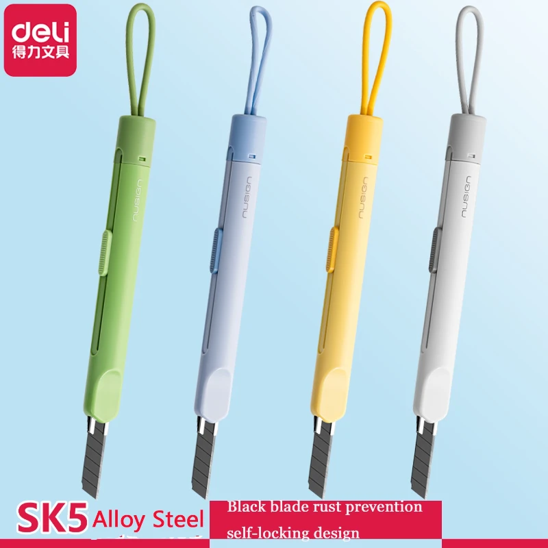 Deli Nusign Retractable Utility Knife,Pocket-Sized Precision Craft Paper Cutting Sharp Blades Safety For DIY Art StationeryTools