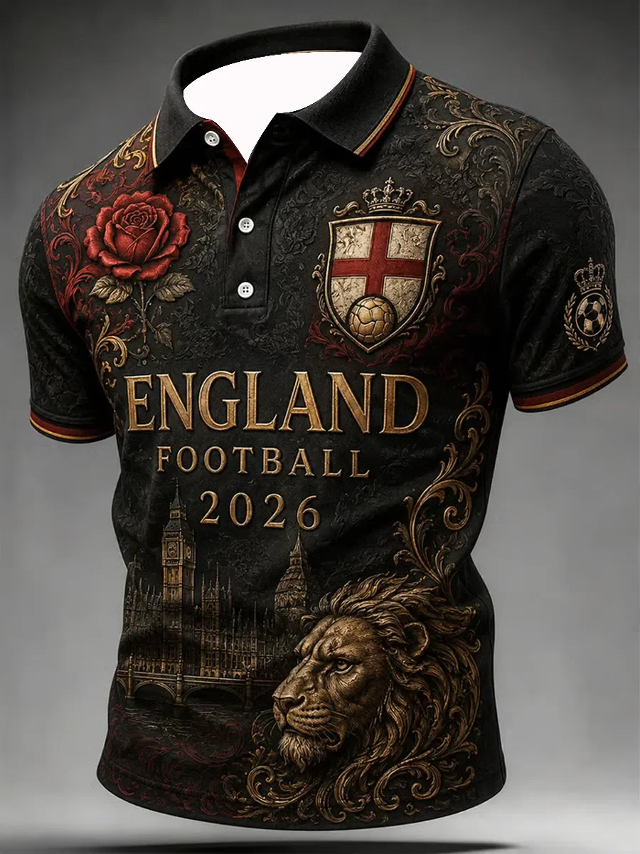 2026 Edition English Fans Football Polo Shirt - 3D Print - Fashionable and Comfortable - Suitable for Both Men and Women