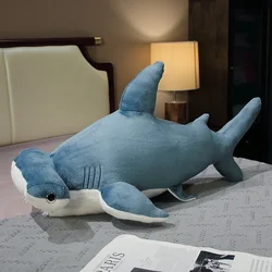 Giant Hammerhead Shark Blue Whale Plush Toys Big Sleep Pillow Christmas Gift Sea Animal Pillow Kids Stuffed Toys Room Decoration