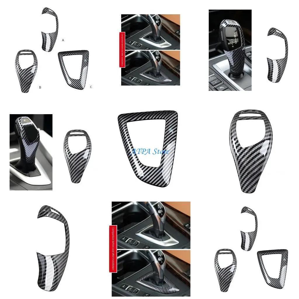 

U13C Plastic Trim Sticker Professional Gear Shifts Knob Cover Car Interior Decor Replacement fitting for 1 2 3Series