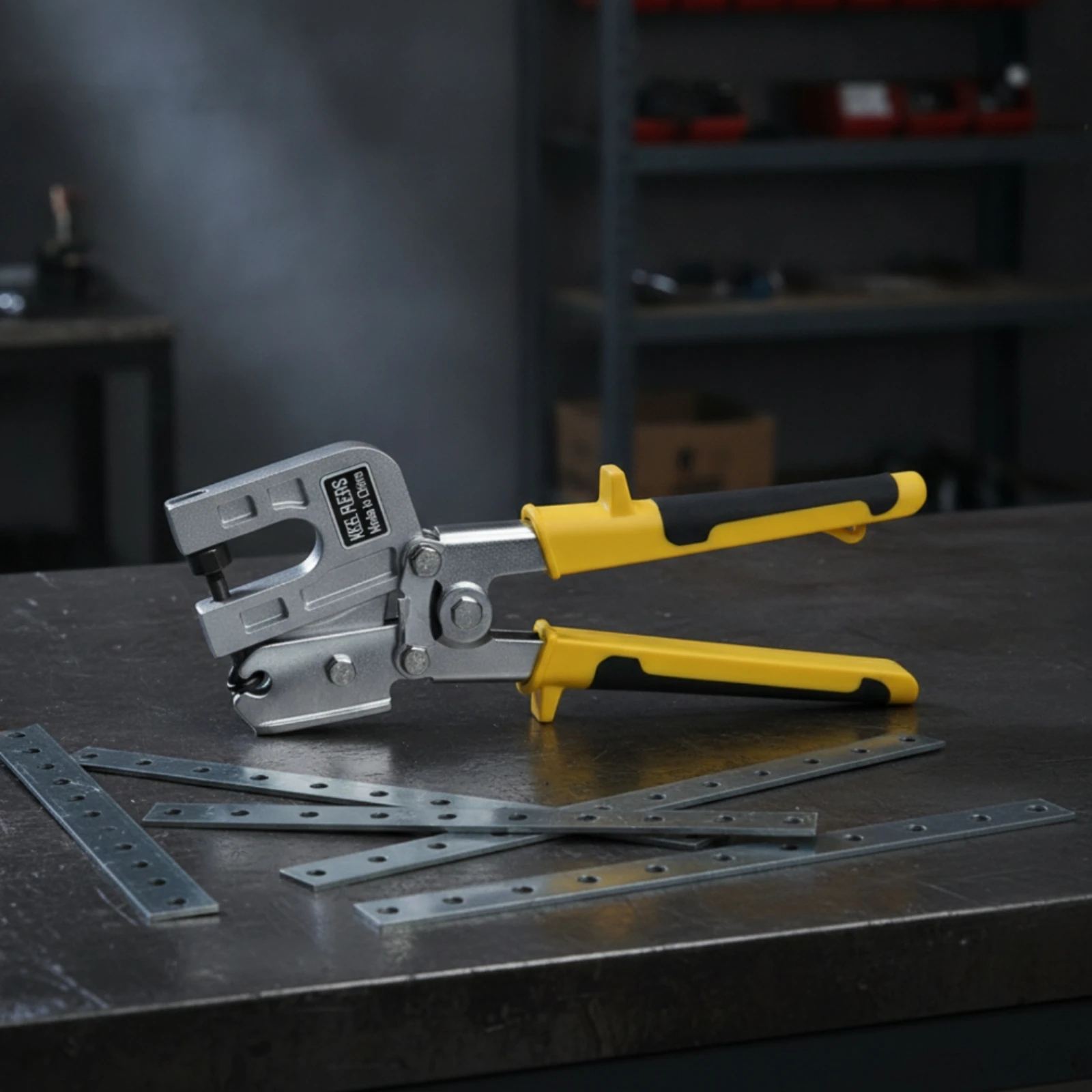 Punching Pliers with Metal Grippers Lever-Action Keel Crimper Stud Crimper Compact Metal Stud Fastening Tool Portable