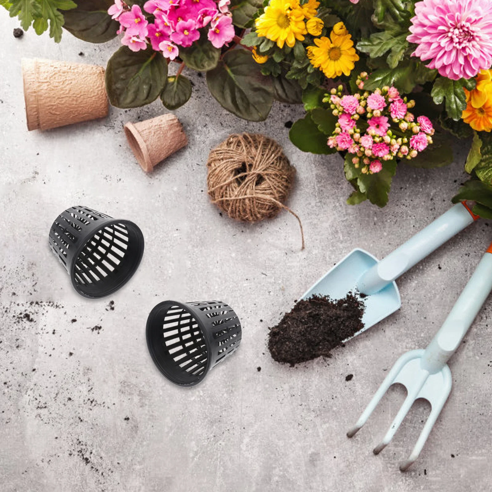 

10pcs Multi-Layer Succulent Planting Basin Black Round Mesh Hydroponic Pot For Vegetables Three-Dimensional