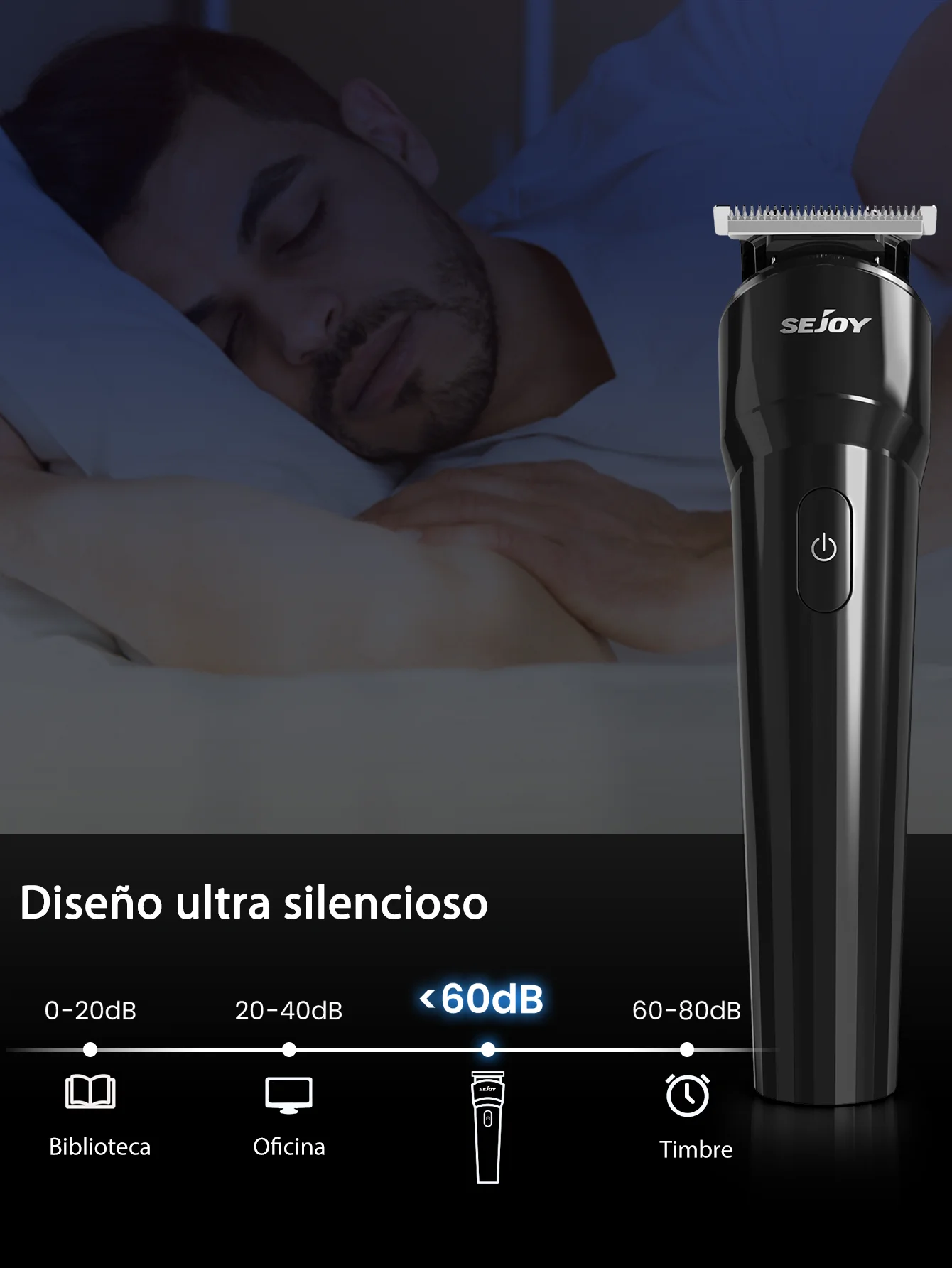 ماكينة تشذيب الشعر من SEJOY للرجال، ماكينة قص الشعر الاحترافية، ماكينة تشذيب اللحية، مجموعة ماكينة القطع اللاسلكية