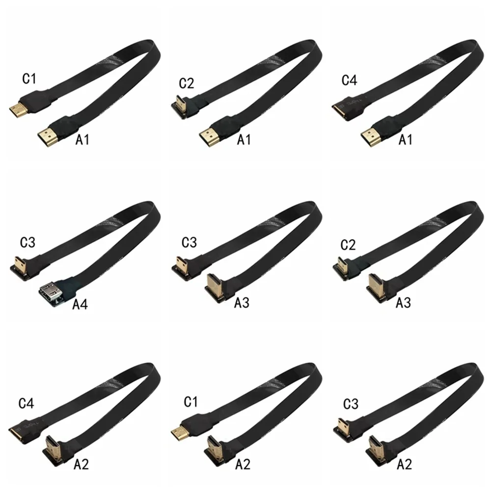 Ultra thin FPC flexible cable UAV aerial photo transmission FPV MINI HDMI mother head to HDMI high-definition cable 5cm-100cm