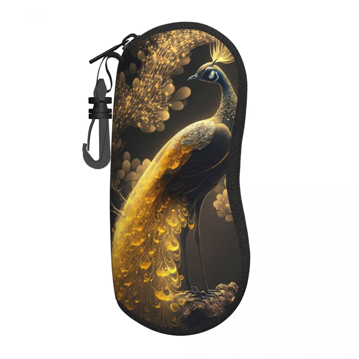 Yellow Peacock Glasses Case pretty Animal Original Sunglasses Pouch Men Convenient Eyeglass Cases Cover Retro Eyewear Storage