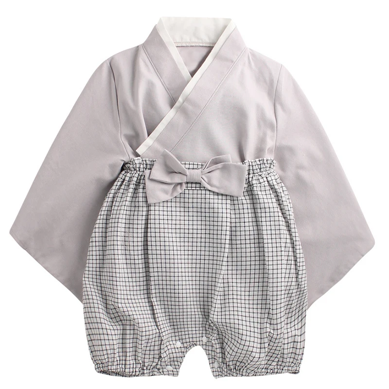 Retro Kimono Summer Baby Girl Clothing Tops Long Sleeve Bathrobe Japanese Newborn Baby Kimonos Unisex Playwear Outfits 2Pcs Sets