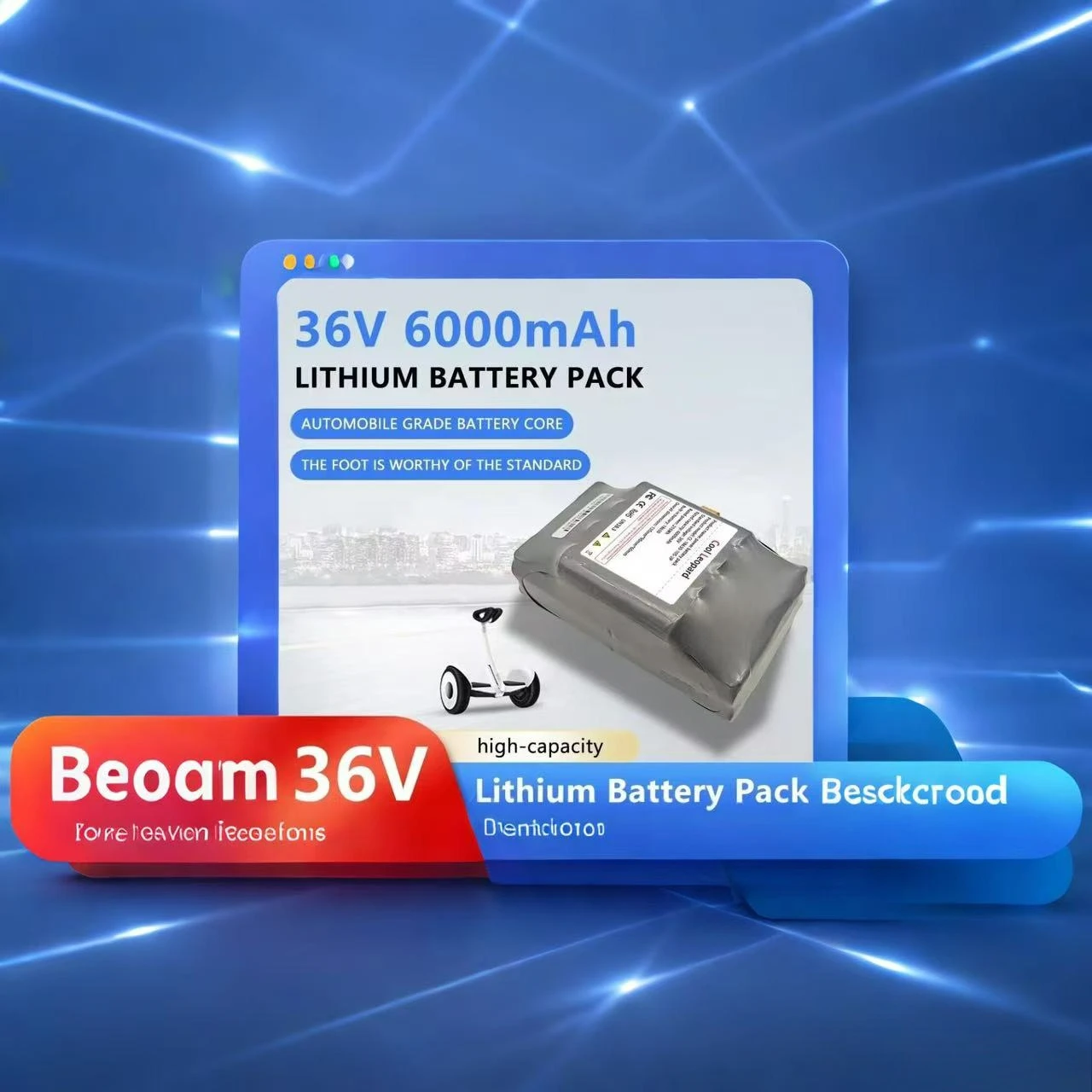 

18650 10S2P 36V 6000mAh Lithium Battery Pack,for Electric Self Balancing Scooter HoverBoard Unicycle Rechargeable Battery