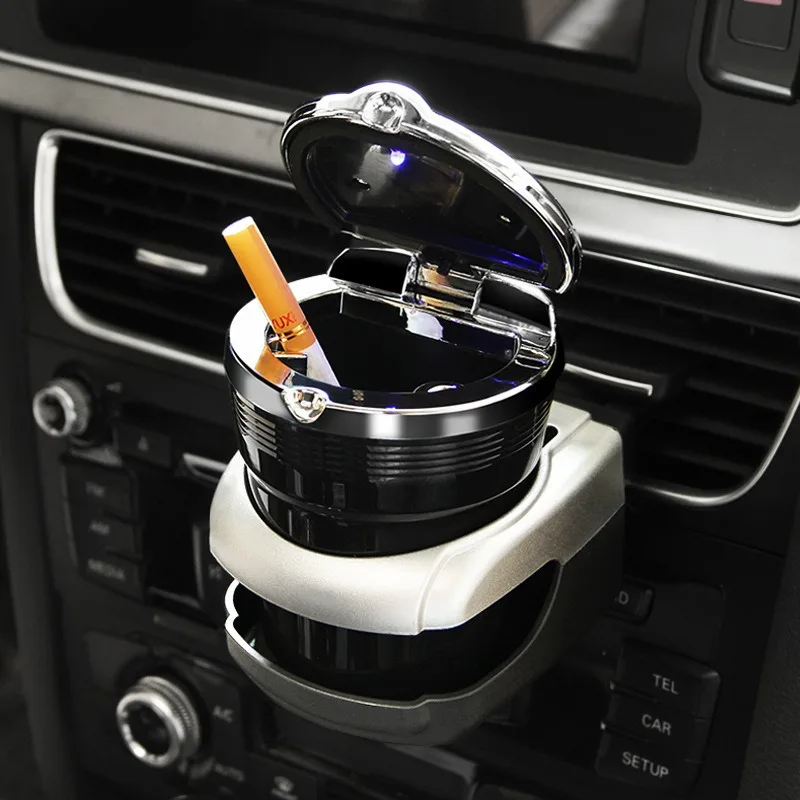 

Portable Car Ashtray with Light Ashtray Smoke Extractor Cigarette Holder Box Vehicle Ash Tray Cup Holder Car Interior Decoration