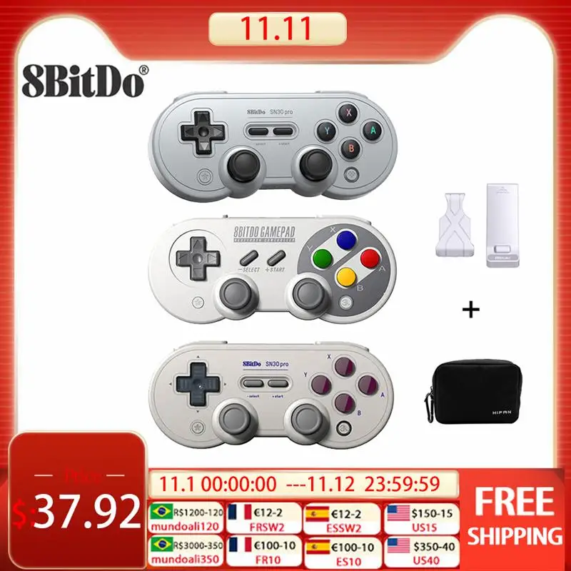 Top 8BitDo SF30 Pro SN30 Pro Wireless Gamepad Bluetooth Controller Joystick for Nintendo Switch OLED Windows Android macOS Steam