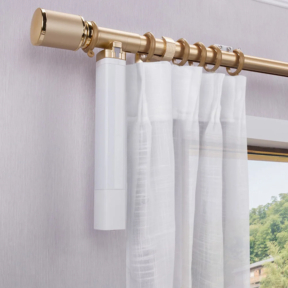 Motorized Curtain Rod Single Track for Grommet Top Curtains, Custom Size, with Remote, Home Automation
