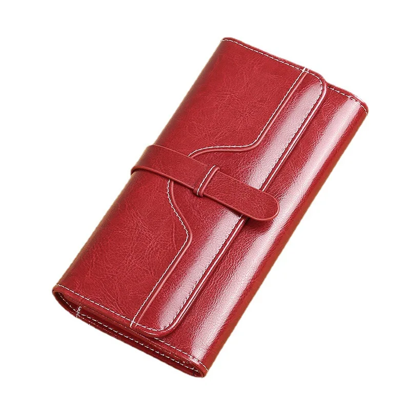 

Genuine Leather Women Long Wallet Female Clutches Money Wallets Hasp Coin Purse Handbag for Cell Phone Card Holder Wallet