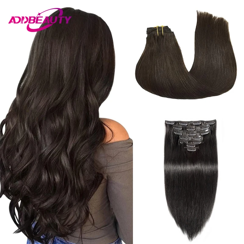 

Choice Clip in Hair Extensions Human Hair Straight 7pcs Clip in Full Head Human Hair Extension Clip in Hair Human Hairpiece 70g