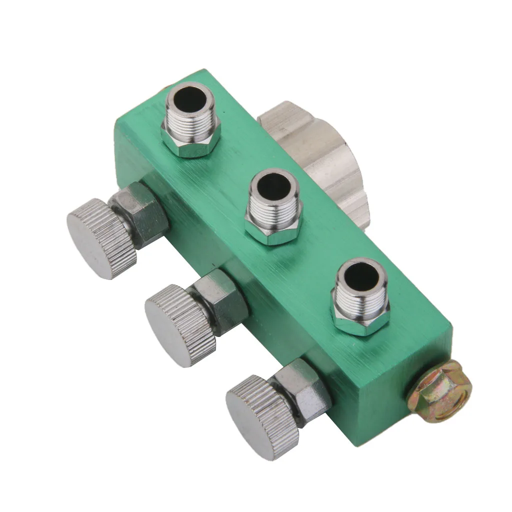 Airbrush Splitter Aluminum Alloy Three Way Air Hose Manifold Regulator for Multiple Airbrush Use