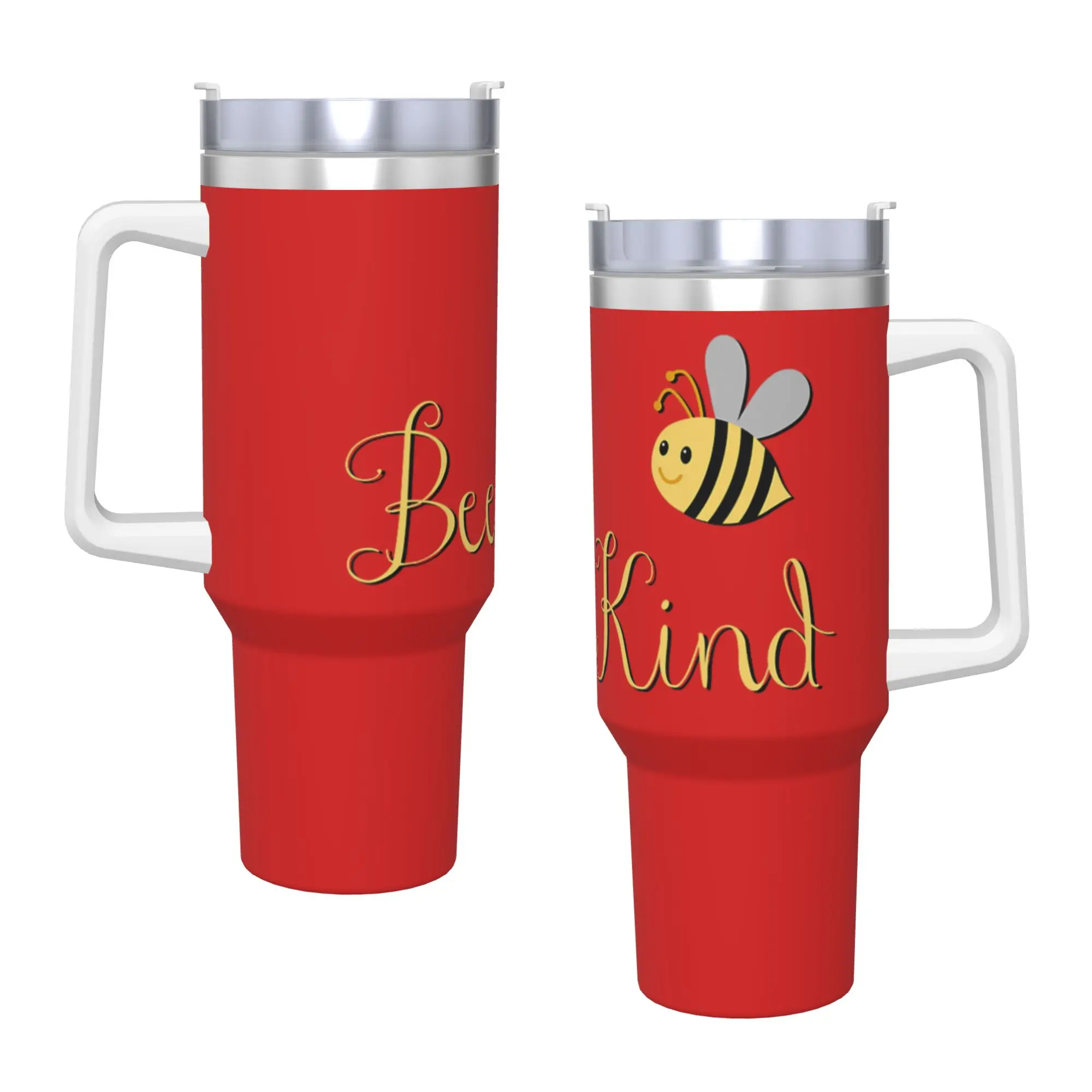 Stainless Steel Tumbler Bee Kind Cute Bumblebee Thermal Mug  Portable Cold and Hot Car Mugs Driving Design Water Bottle