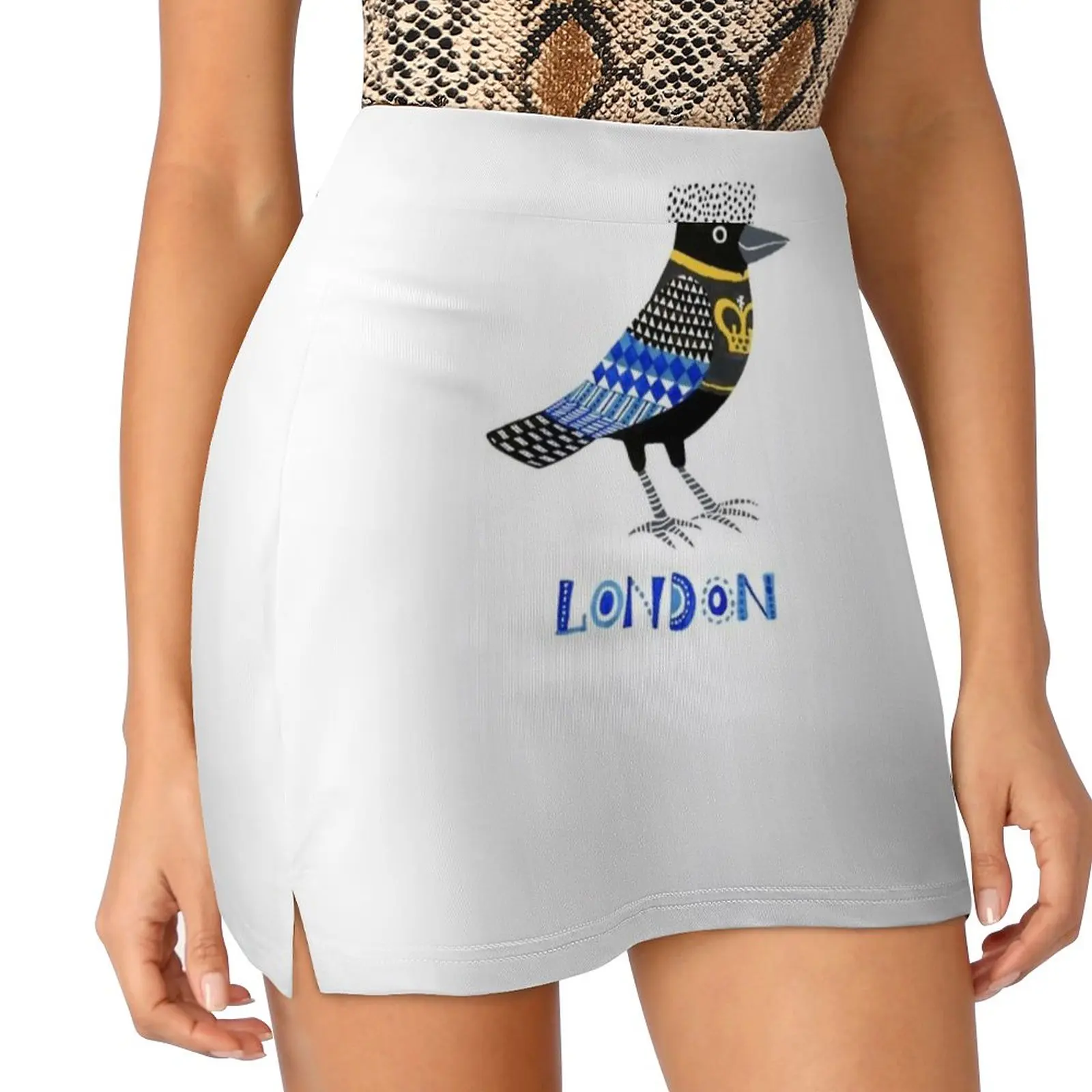 

London Raven Women's skirt Aesthetic skirts New Fashion Short Skirts London Raven London Bridge Bird Crow Children Wall City