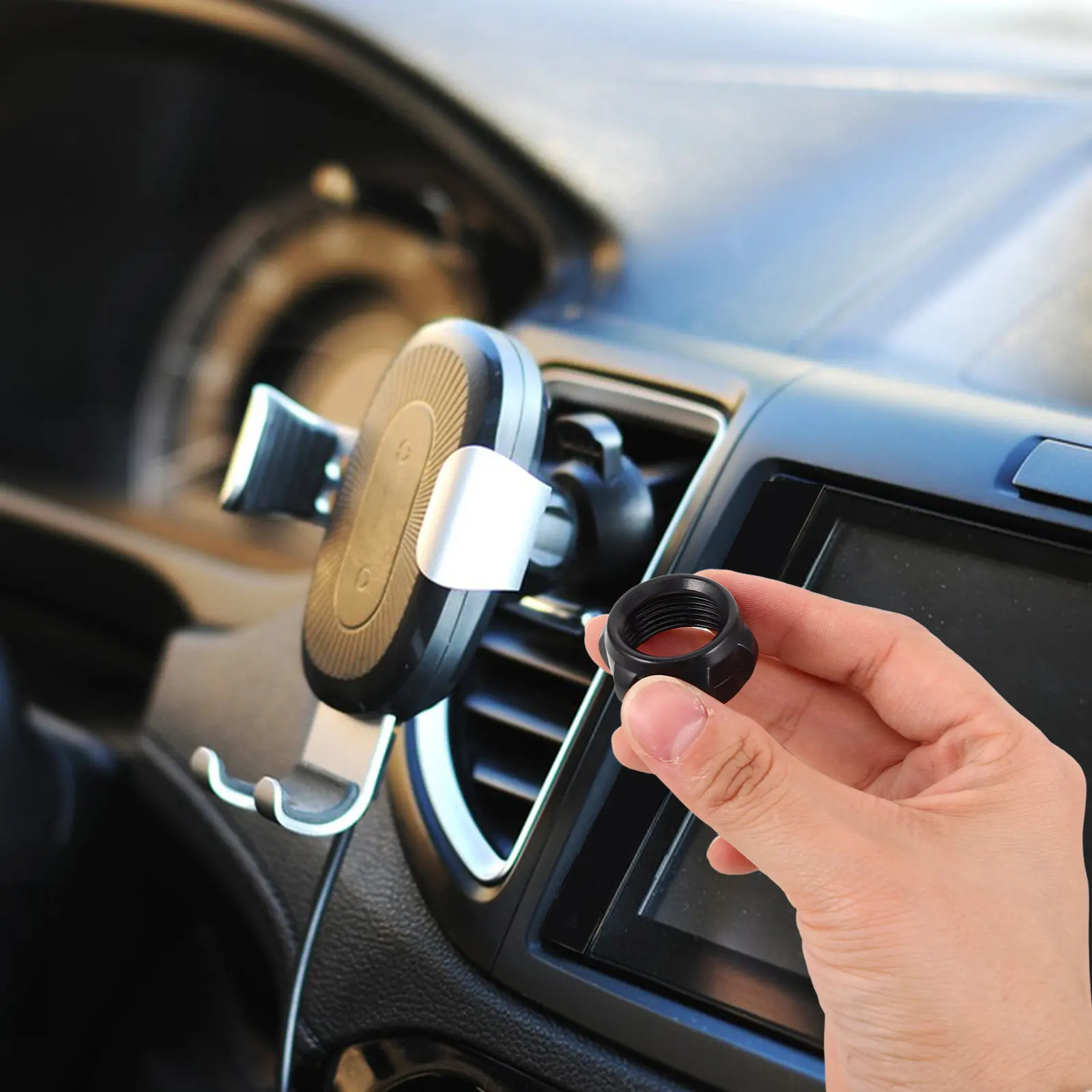 20Pcs Plum Nut for Car Phone Holder Wireless Charging Mount Ball Joint Fixed Adapter Ring Car Mount Nut Kit Dashboard Windshield