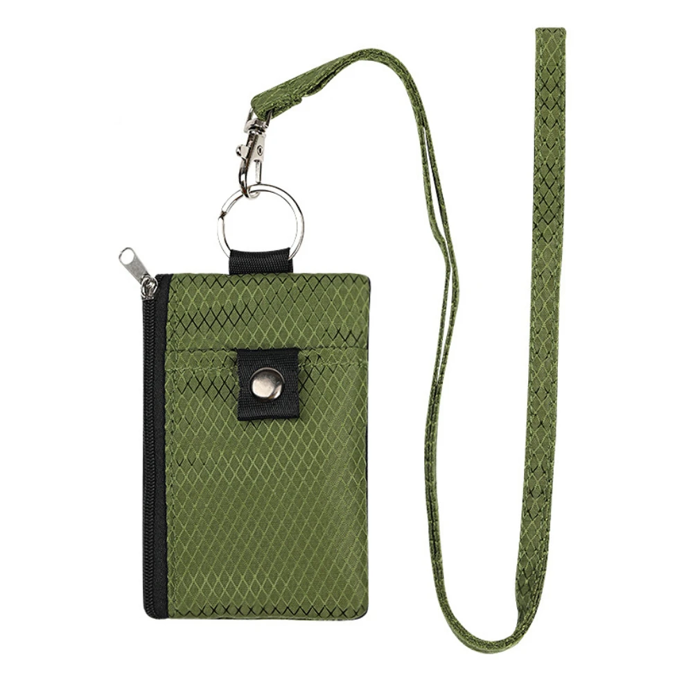 Portable RFID Signal Shielding Coin Bag Waterproof Card Sleeve Mini Wallet with Neck Strap Lightweight Zipper Pouch