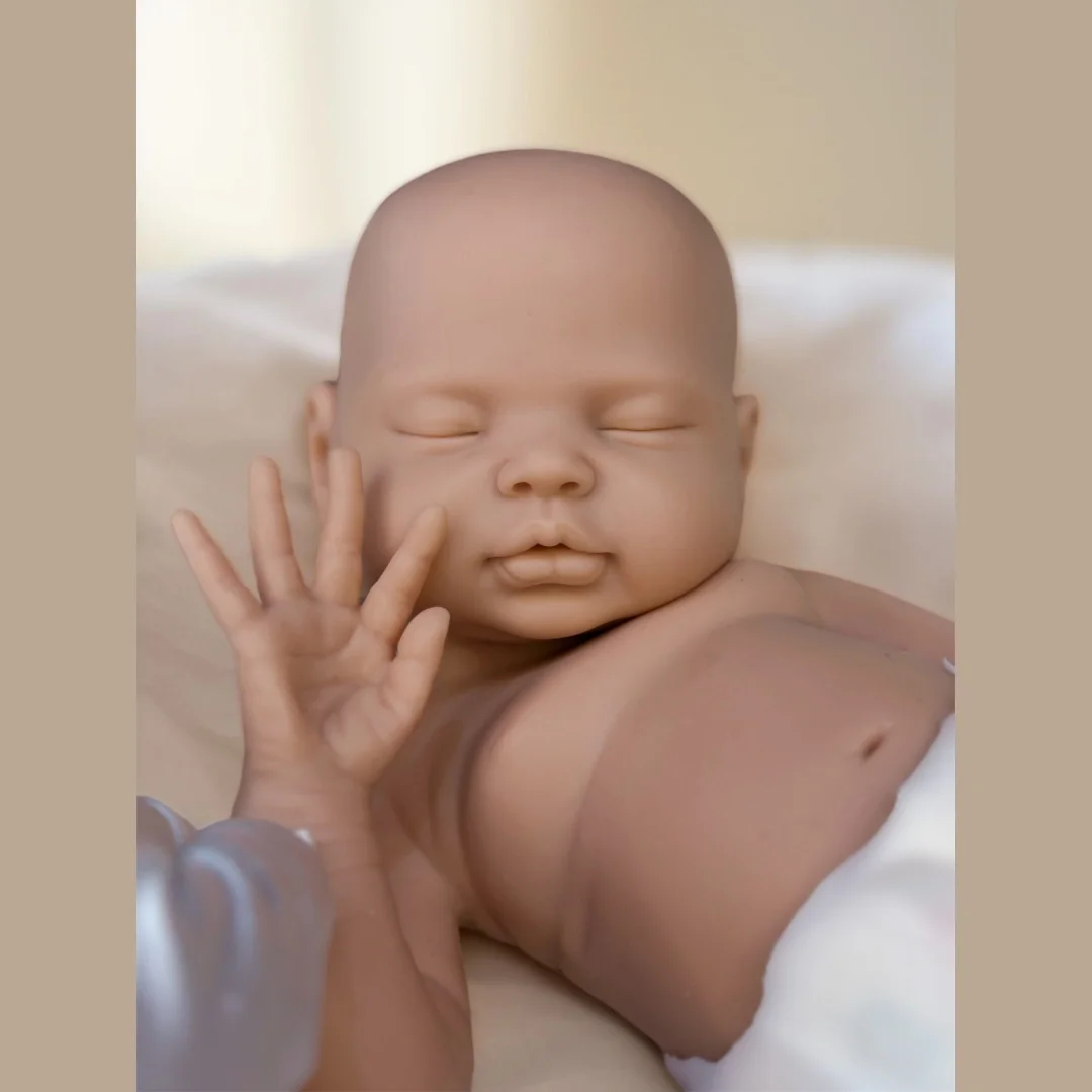 18 بوصة/45 سنتيمتر قابل للغسل غير مصبوغ عيون مغلقة الصلبة سيليكون بيبي تولد من جديد فتاة دمية لمسة ناعمة اليدوية نابض بالحياة دمى الأطفال حديثي الولادة