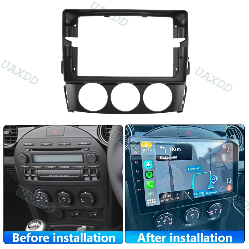 Car Radio Bands Frame for Mazda MX-5 MX5 MX 5 NC 2005-2015 9 Inch 2DIN Stereo Panel Harness Power Cable Adapter Connector GPS CD