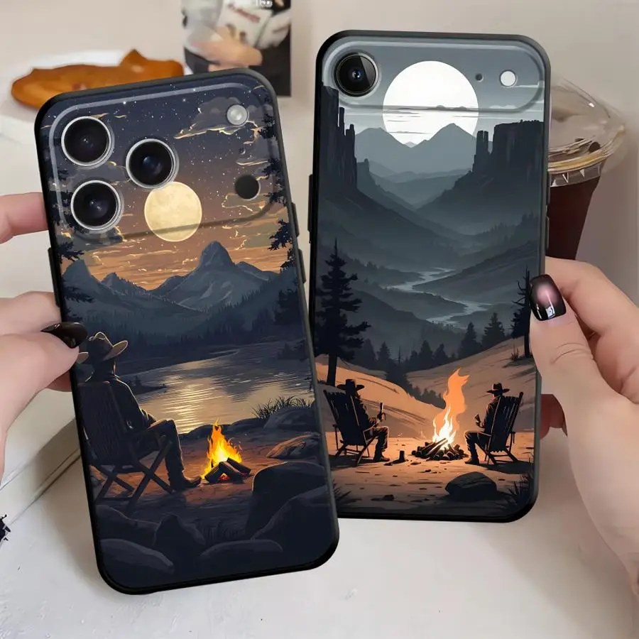 Case for Apple iPhone 17 Pro Max 14 Air 11 16 12 15 Pro 7 8 XR XS MAX 13 Funda Phone Cover Camping Scenery 