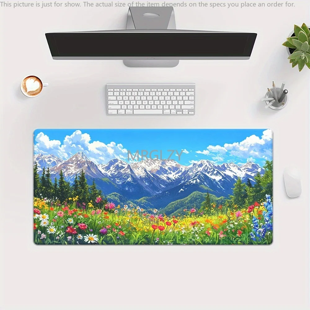 لوحة ماوس ذات مناظر جبل ثلجية كبيرة من المطاط المضاد للانزلاق ملحقات مكتب الكمبيوتر لوحة ماوس للمكتب والألعاب لوحة المفاتيح حصيرة ديكور البساط